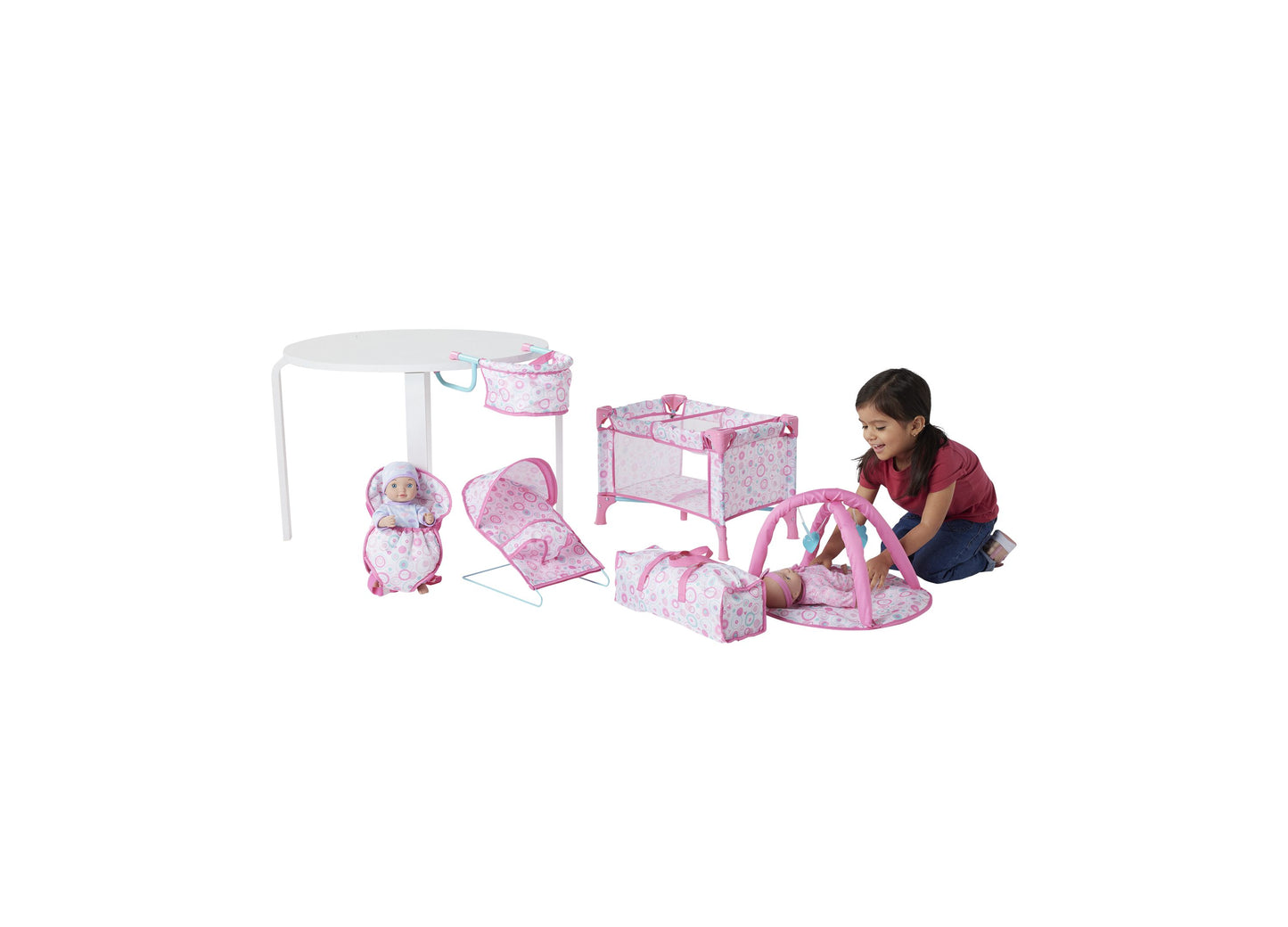 You & Me Complete Baby Doll Care Playset with Six Accessories