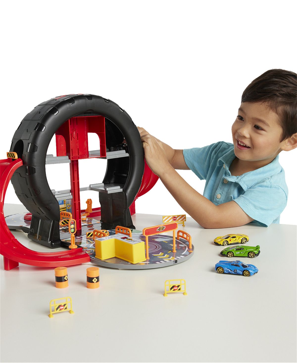 Fast Lane 40-Piece On the Go Pit Stop Playset with Diecast Vehicles