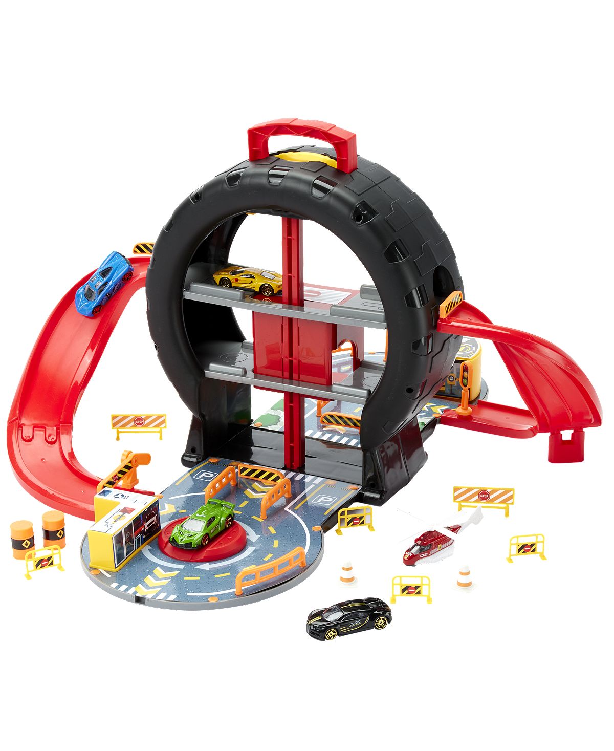 Fast Lane 40-Piece On the Go Pit Stop Playset with Diecast Vehicles