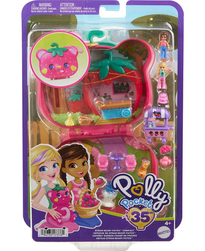 Polly Pocket Straw-Beary Patch Compact Playset with Garden Theme