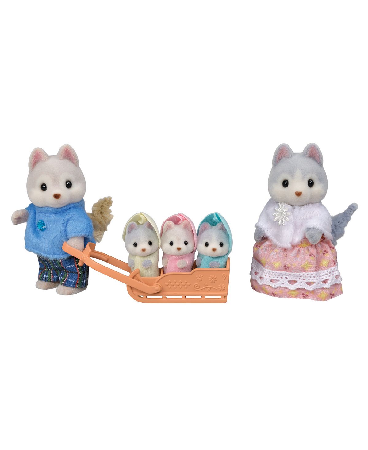 Calico Critters Husky Family - 5-Piece Collectible Doll Set