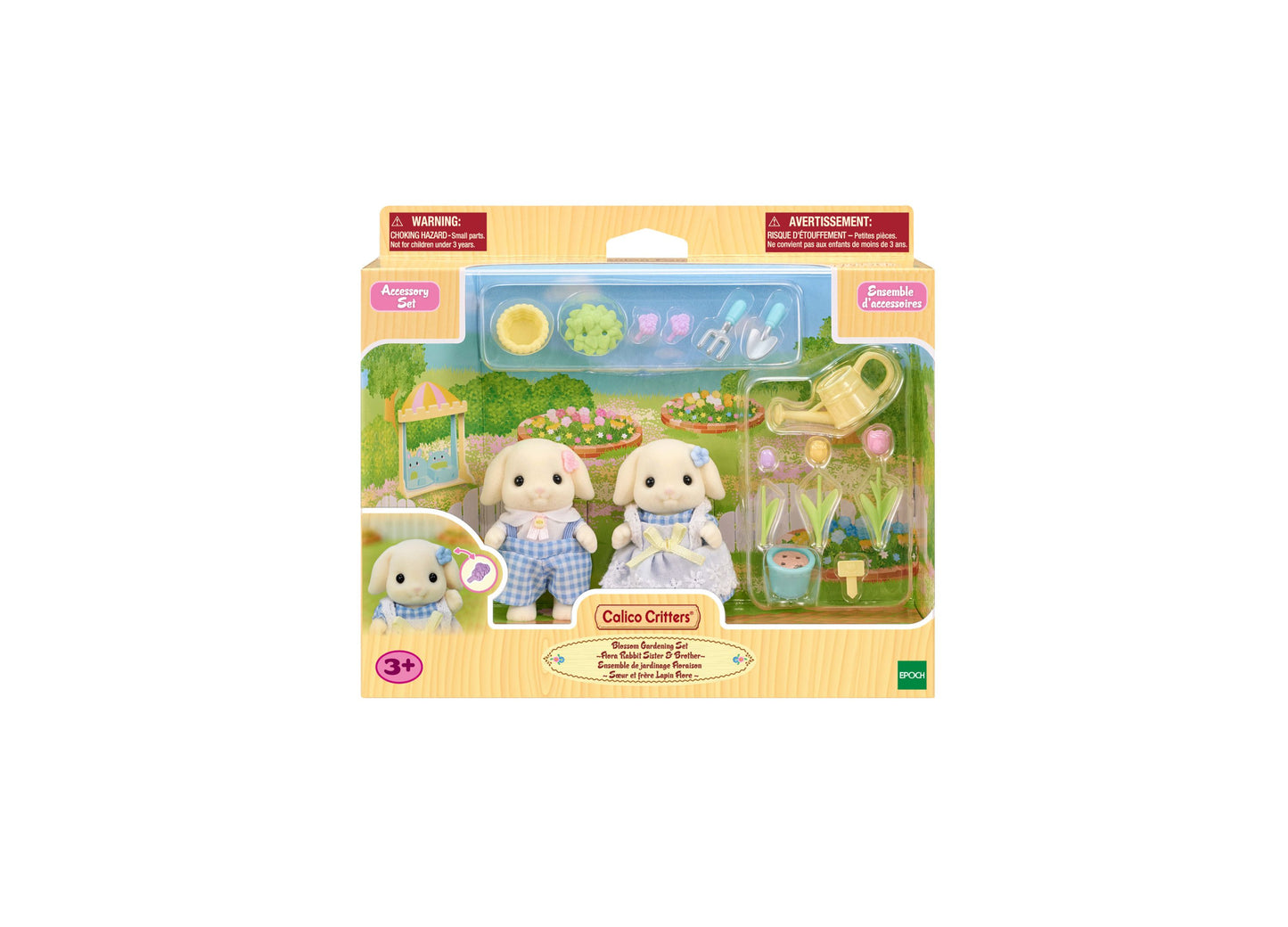 Calico Critters Blossom Gardening Set with Flora Rabbit Siblings