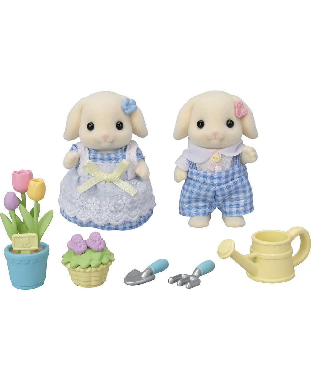 Calico Critters Blossom Gardening Set with Flora Rabbit Siblings