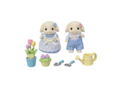 Calico Critters Blossom Gardening Set with Flora Rabbit Siblings