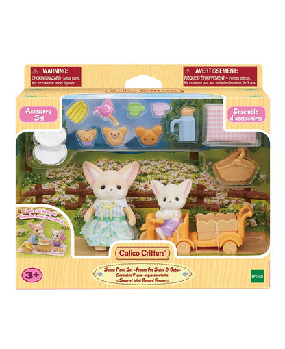 Calico Critters Sunny Picnic Set with Fennec Fox Figures and Accessories