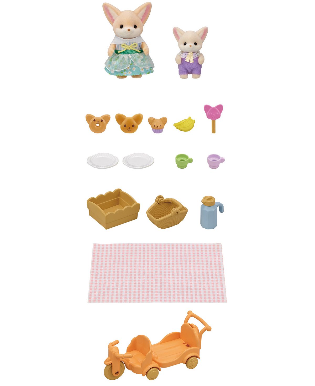 Calico Critters Sunny Picnic Set with Fennec Fox Figures and Accessories