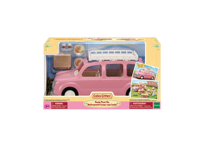 Calico Critters Family Picnic Van, Pink Toy Vehicle with Accessories