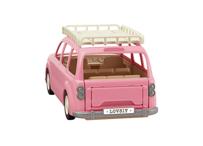 Calico Critters Family Picnic Van, Pink Toy Vehicle with Accessories