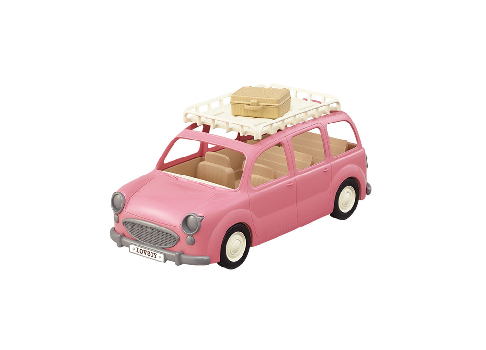 Calico Critters Family Picnic Van, Pink Toy Vehicle with Accessories