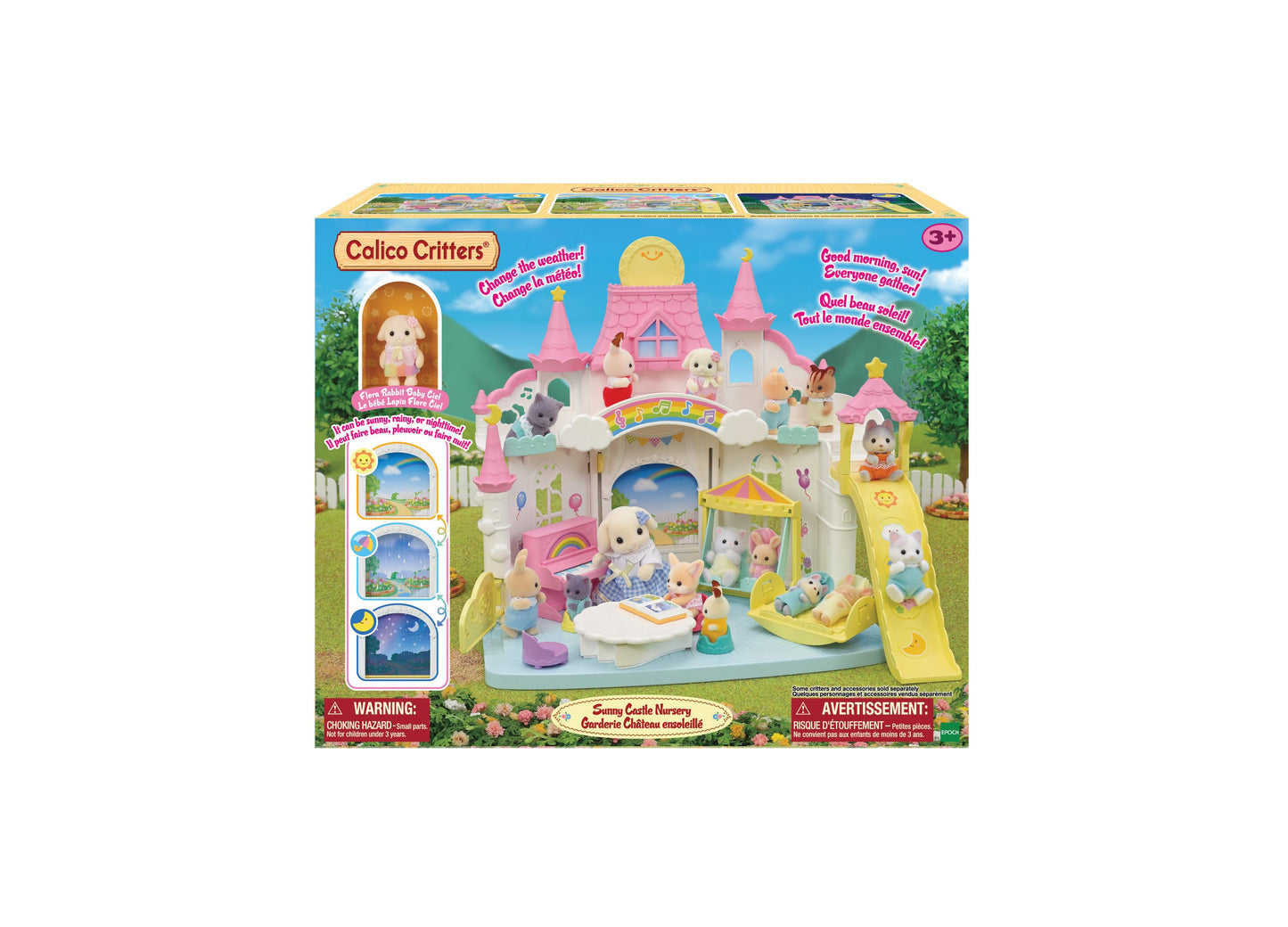 Calico Critters Sunny Castle Nursery Playset with Flora Rabbit Baby