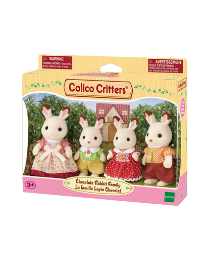 Calico Critters - Chocolate Rabbit Family, 4-Piece Collectible Doll Set