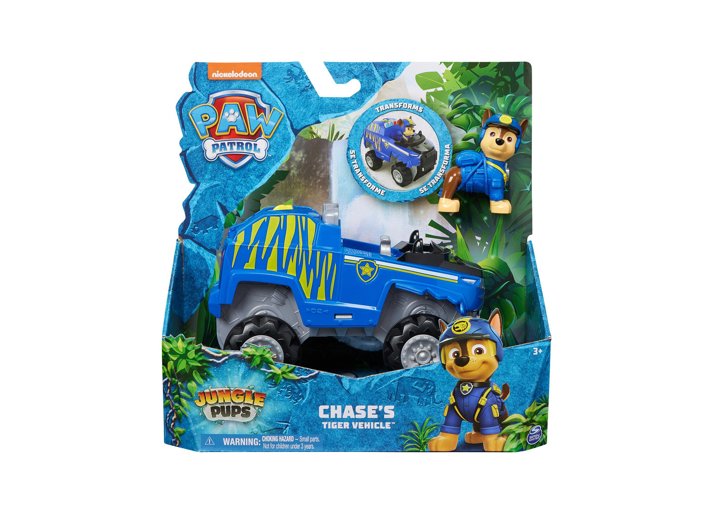 Paw Patrol Jungle Pups, Chase Tiger Vehicle, Toy Truck with Collectible Action Figure