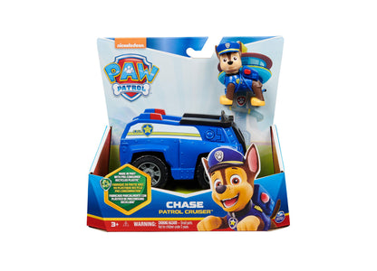 Paw Patrol, Chase's Patrol Cruiser, Toy Car with Collectible Action Figure, Minded Kids Toys for Boys Girls Ages 3 and Up