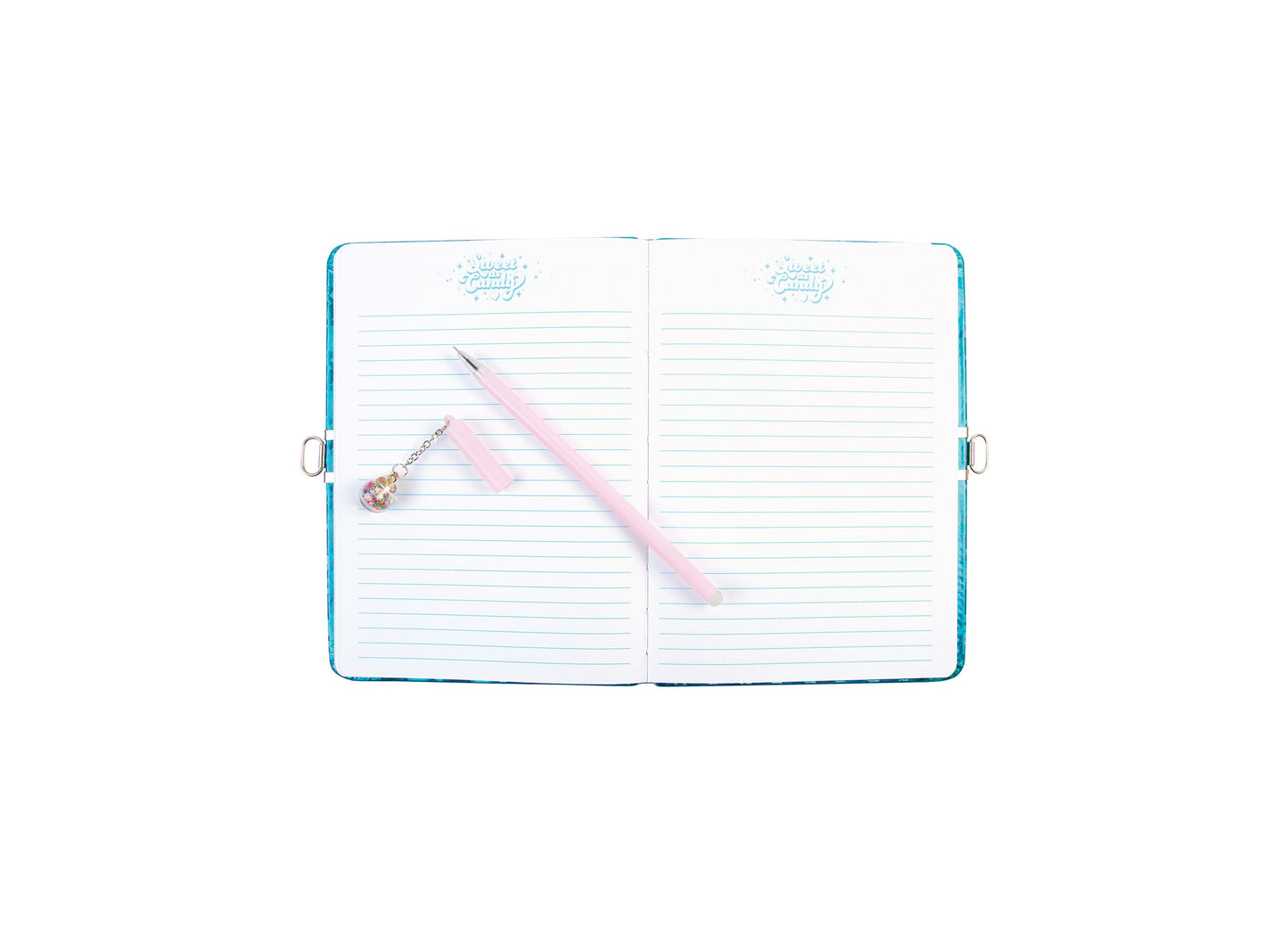 3C4G Bubble Gum Glitter Locking Journal with Pen - Pink