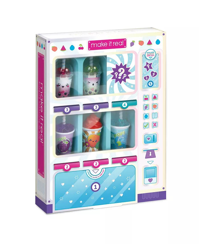 Make It Real Fruity Beauty Cosmetics Vending Machine - Lip Gloss and Nail Art Set