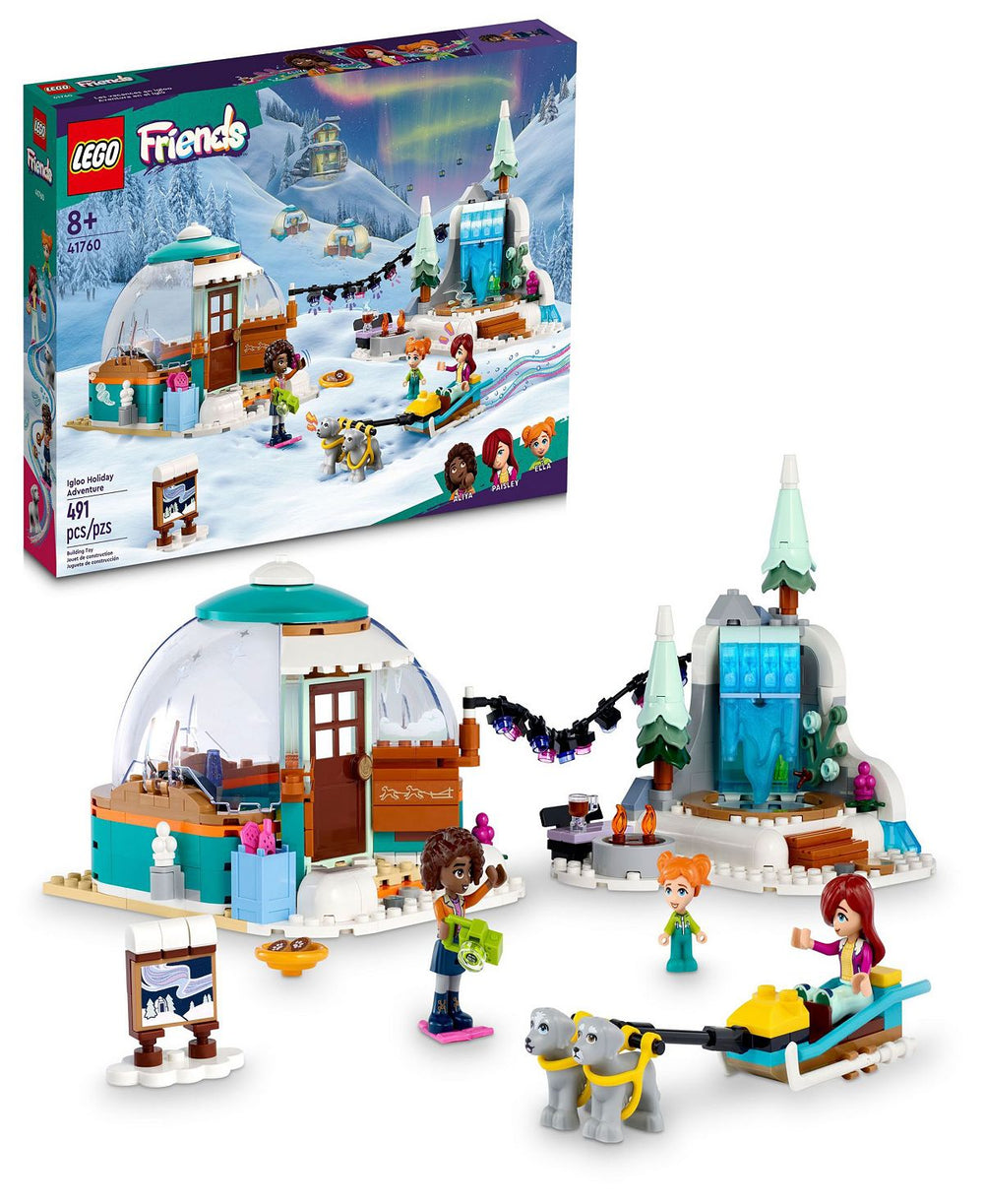 LEGO Friends Igloo Holiday Adventure Set - 491 Pieces, Winter Themed Playset for Kids 8+