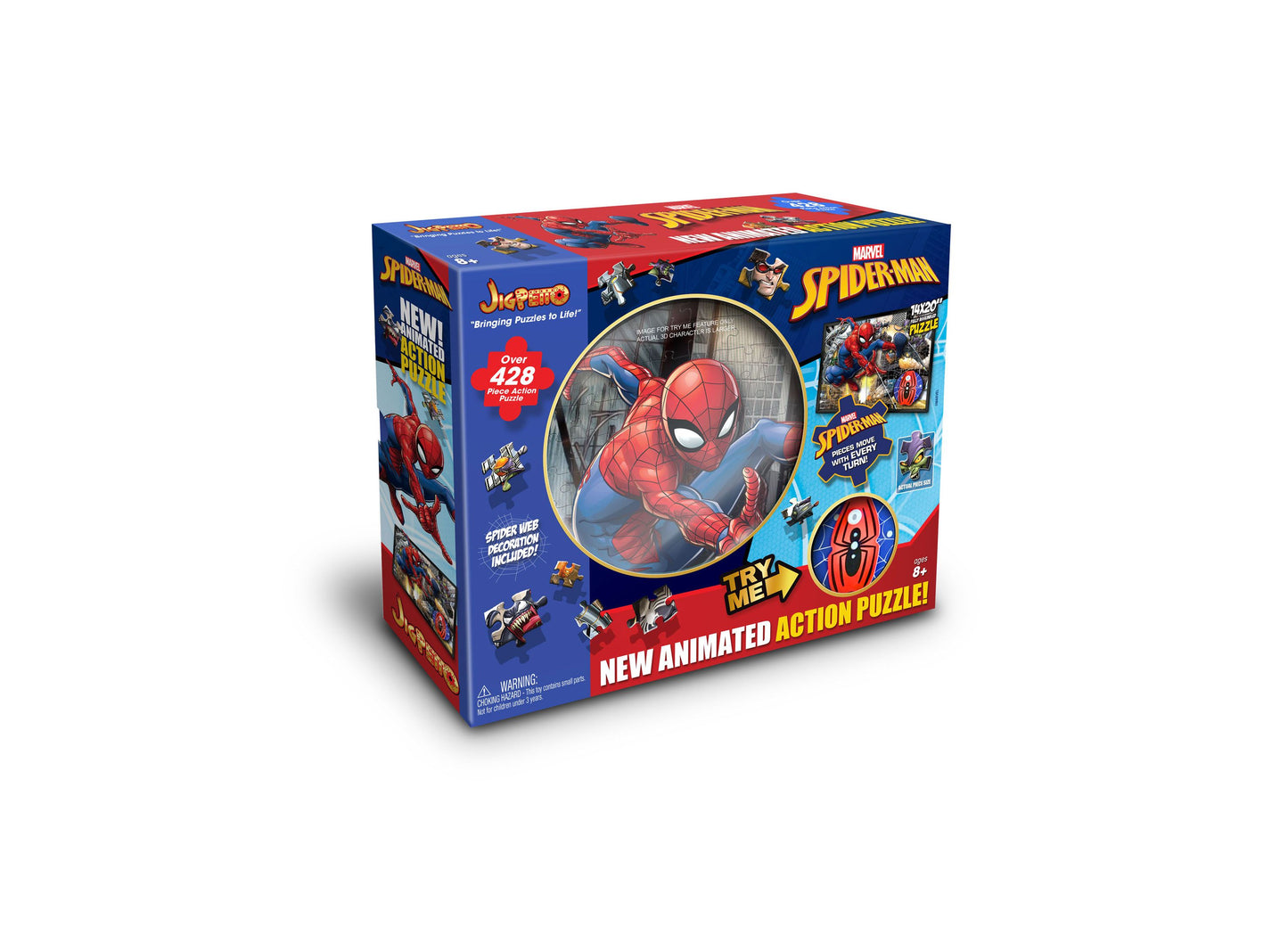 New Marvel Jigpetto Action Puzzle Spider-Man Over 428 Pieces 14" x 20".