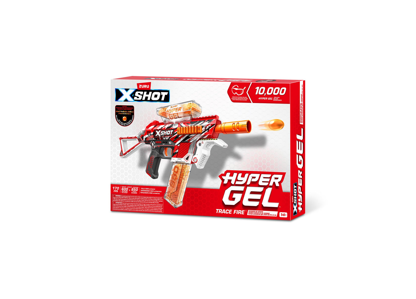 X-Shot Hyper Gel Trace Fire Blaster with 10,000 Pellets