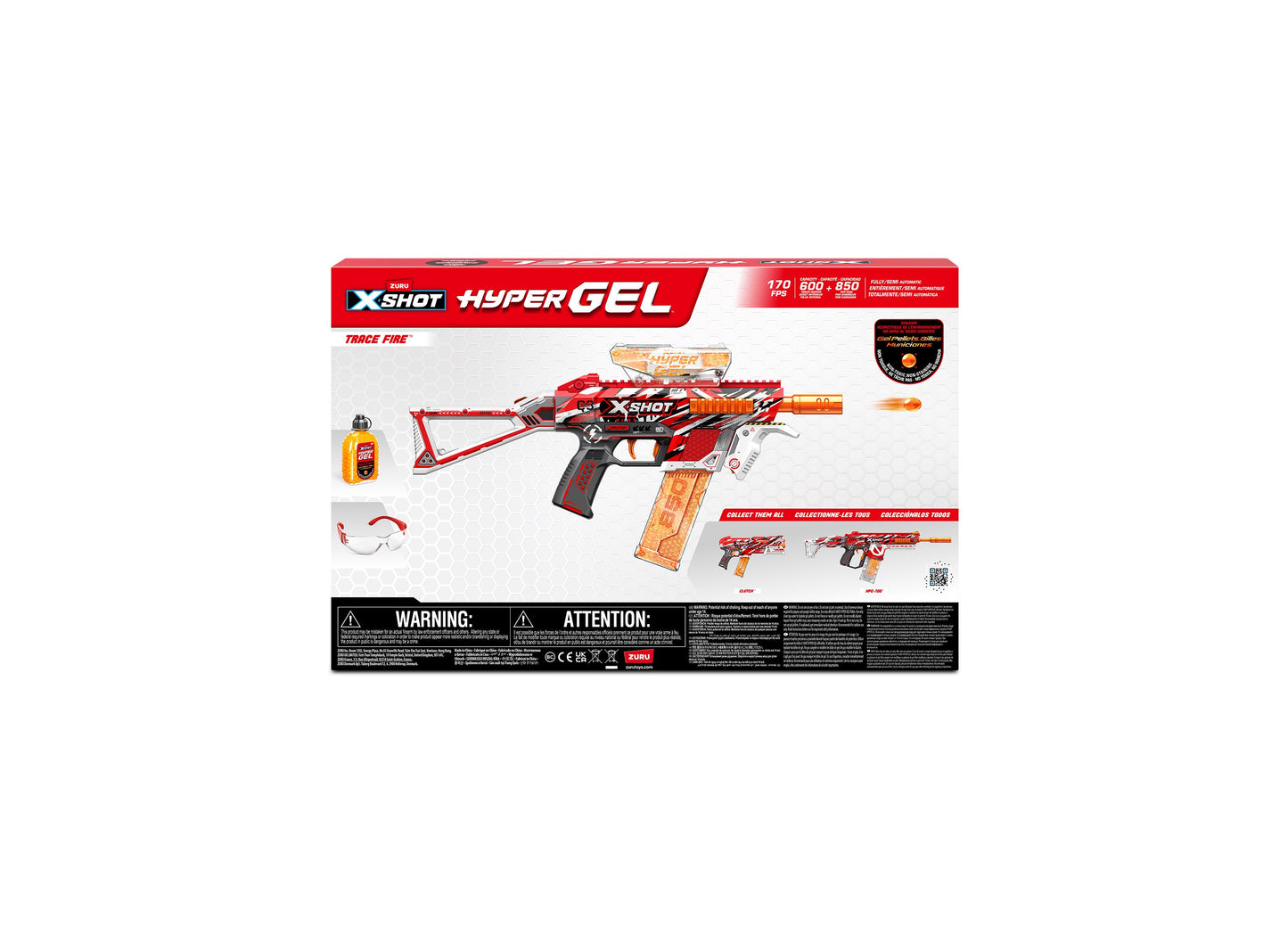 X-Shot Hyper Gel Trace Fire Blaster with 10,000 Pellets