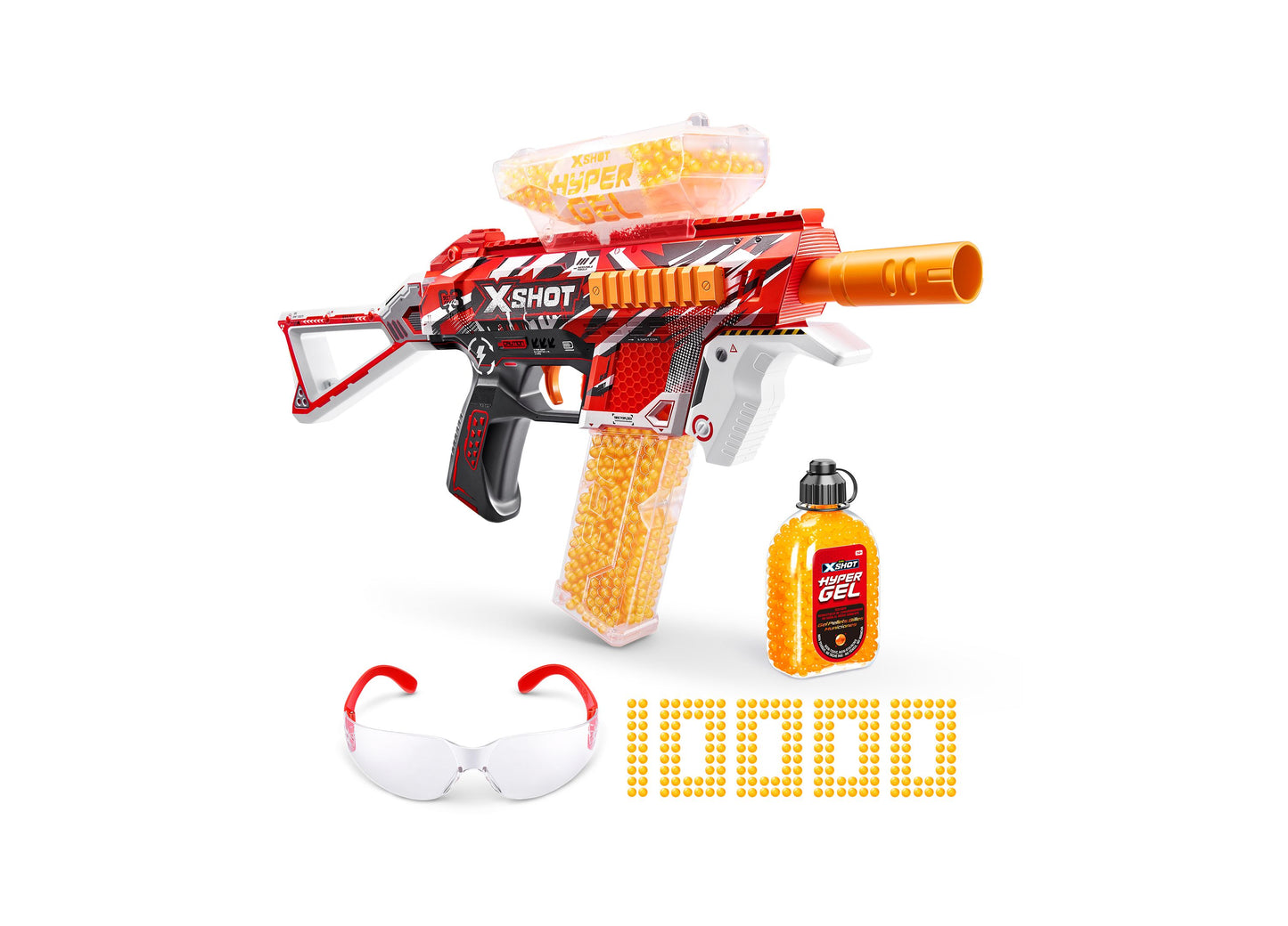 X-Shot Hyper Gel Trace Fire Blaster with 10,000 Pellets