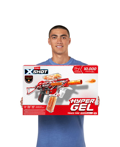 X-Shot Hyper Gel Trace Fire Blaster with 10,000 Pellets