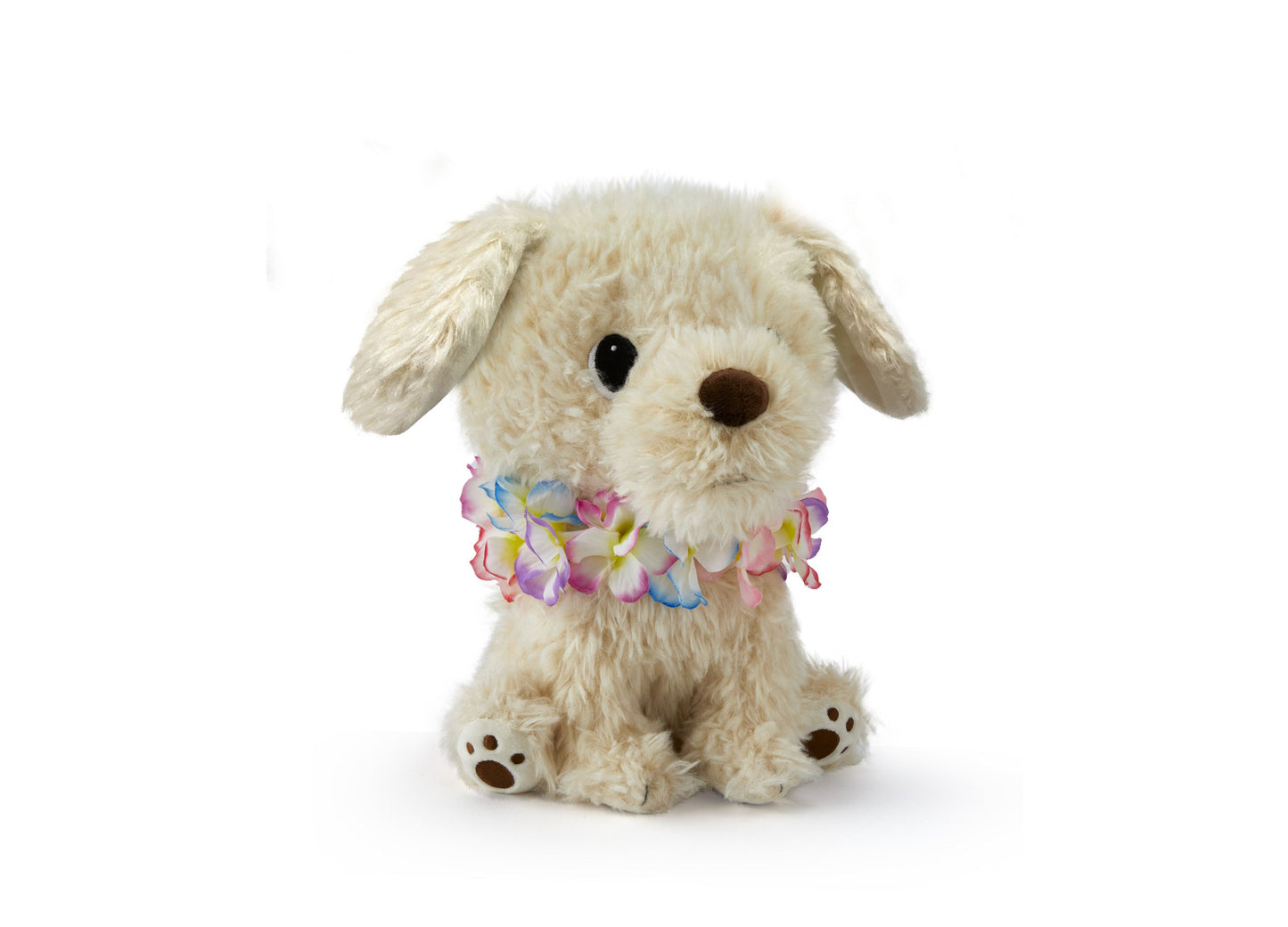 Geoffrey's Toy Box Exclusive 10 inch Plush Golden Retriever with Tropical Lei - Light Brown