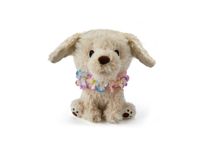 Geoffrey's Toy Box Exclusive 10 inch Plush Golden Retriever with Tropical Lei - Light Brown