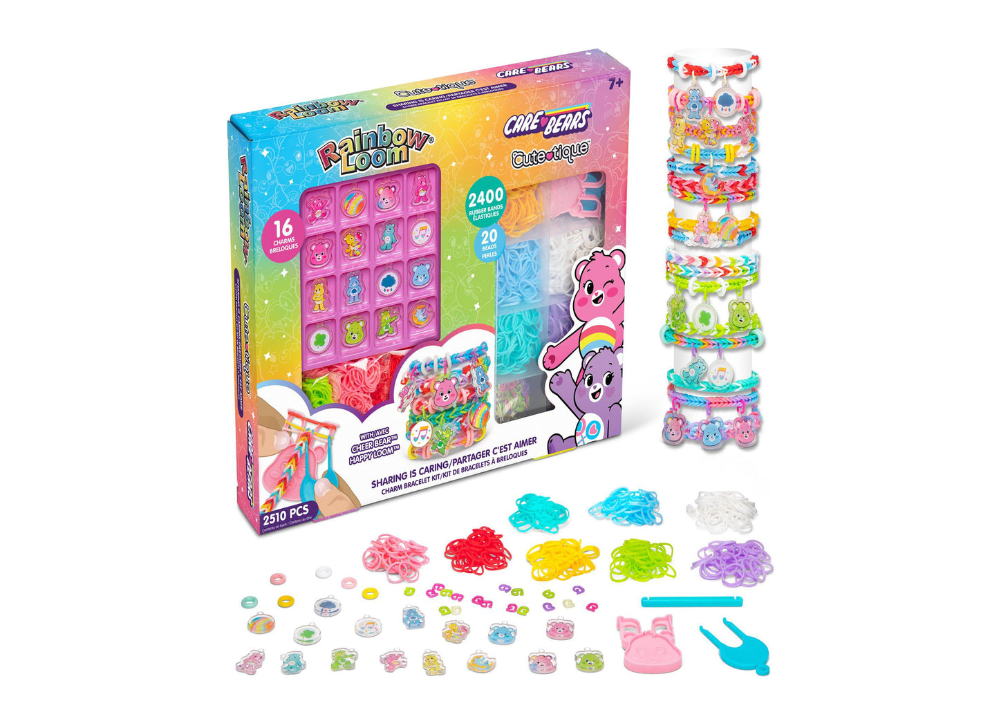 Rainbow Loom Care Bears Cutetique Sharing Is Caring Jewelry Kit - 16 Charms