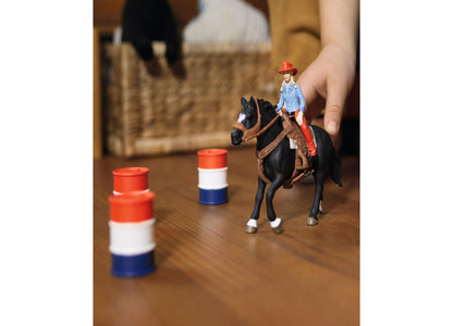 Schleich Farm World Cowgirl Barrel Racing Playset - 7 Piece Set