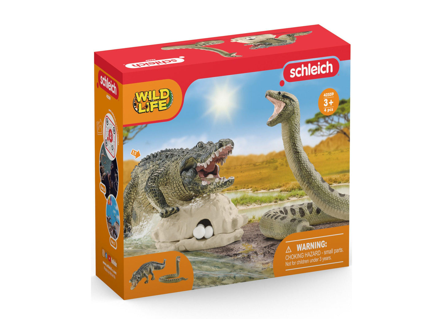 Schleich Wild Life: Danger in the Swamp 4-Piece Playset