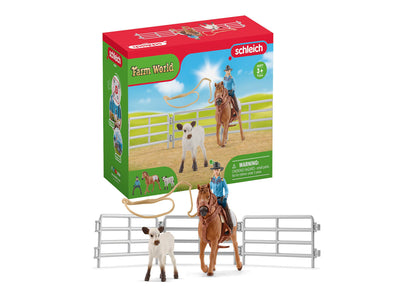 Schleich Farm World Cowgirl Team Roping Rodeo Playset