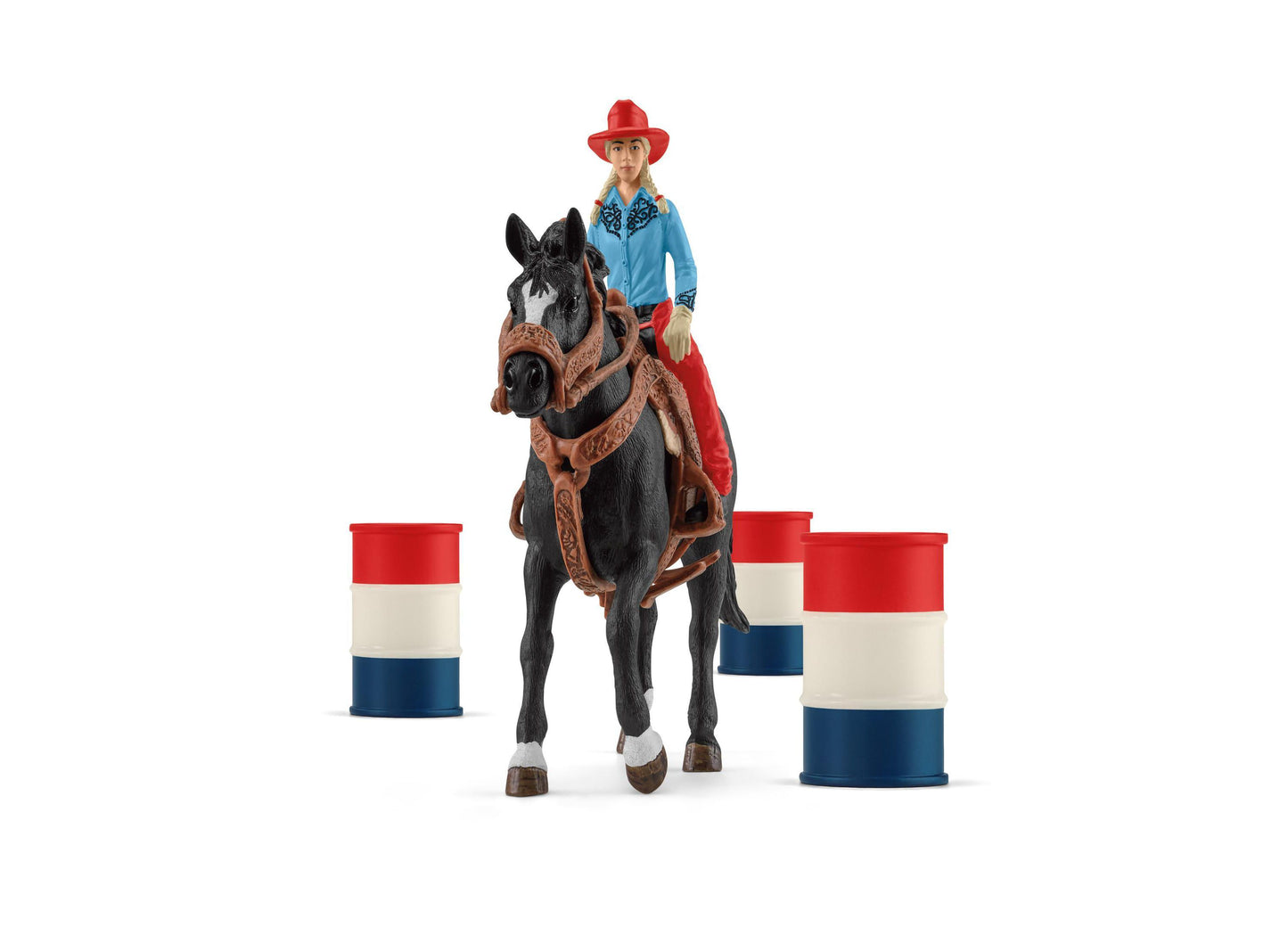 Schleich Farm World Cowgirl Barrel Racing Playset - 7 Piece Set