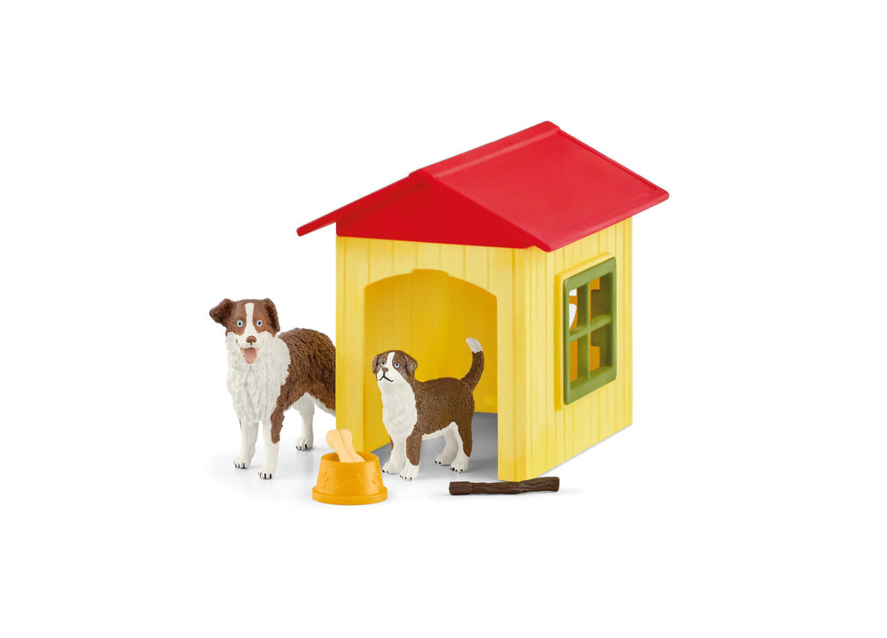 Schleich Farm World Australian Shepherd Dog House Playset, 9-Piece Set