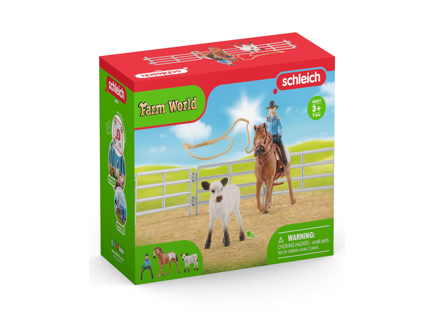 Schleich Farm World Cowgirl Team Roping Rodeo Playset