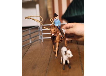 Schleich Farm World Cowgirl Team Roping Rodeo Playset