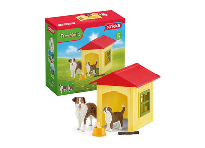 Schleich Farm World Australian Shepherd Dog House Playset, 9-Piece Set