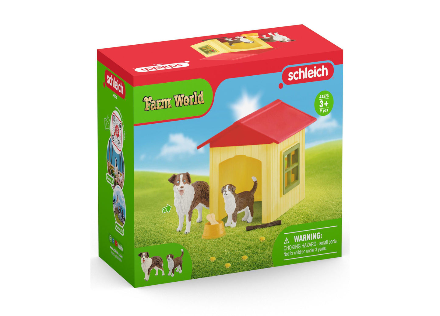 Schleich Farm World Australian Shepherd Dog House Playset, 9-Piece Set