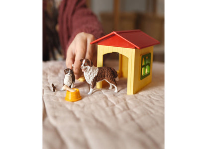 Schleich Farm World Australian Shepherd Dog House Playset, 9-Piece Set