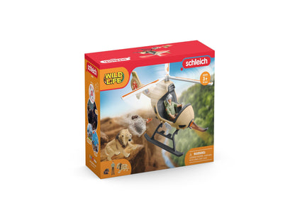 Schleich Wild Life Animal Rescue Helicopter Playset - 16 Pieces