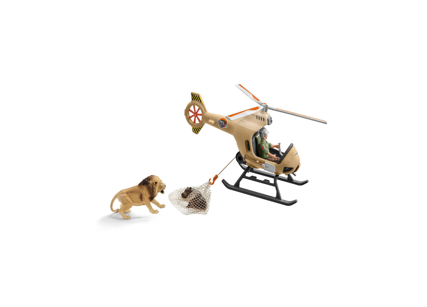 Schleich Wild Life Animal Rescue Helicopter Playset - 16 Pieces