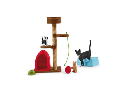 Schleich Farm World Playtime for Cute Cats Animal Figure Playset