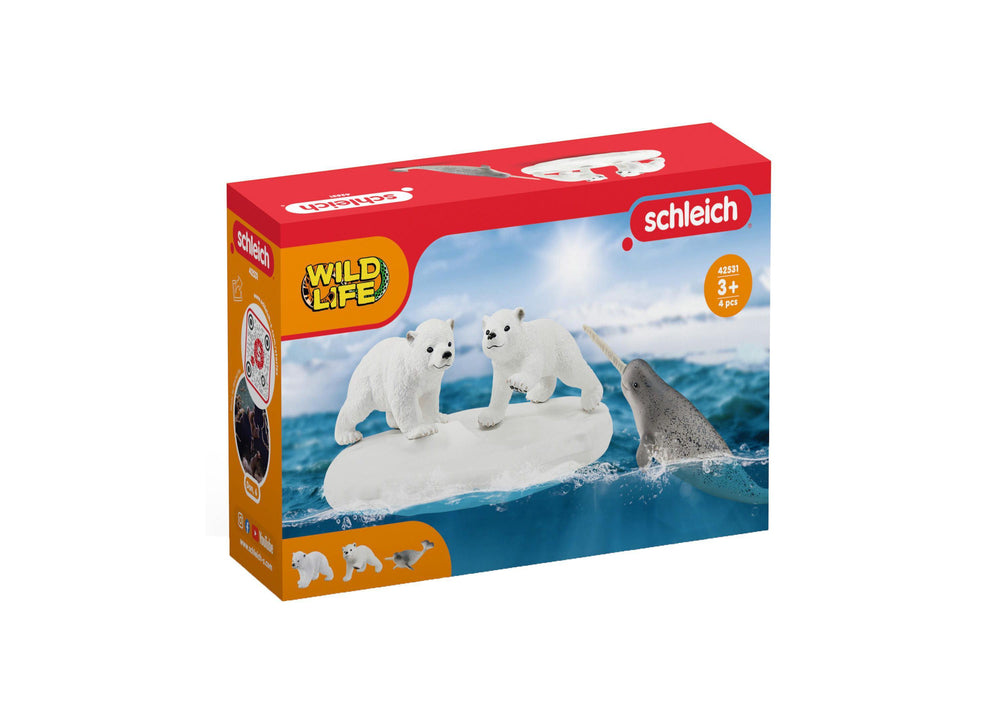 Schleich Wild Life Polar Playground 4pc Arctic Animal Figurine Set