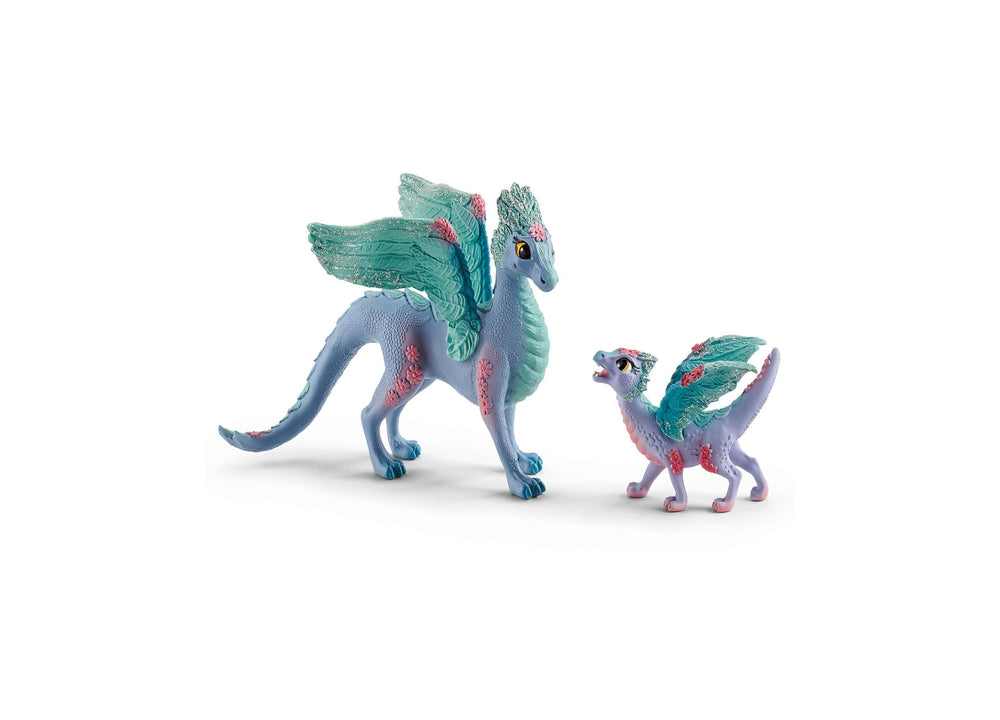 Schleich Bayala 7.1 inch Blossom Dragon Mother & Child - Magical Figurine