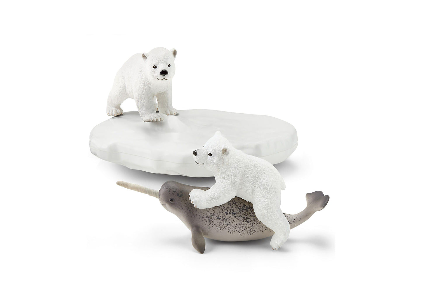 Schleich Wild Life Polar Playground 4pc Arctic Animal Figurine Set