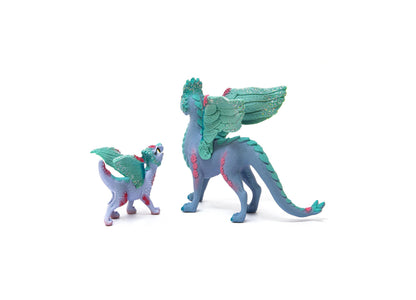 Schleich Bayala 7.1 inch Blossom Dragon Mother & Child - Magical Figurine