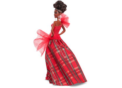 Barbie Signature 2024 Holiday Barbie Fashion Doll, Seasonal Collector Gift, Brown Hair with Plaid Gown