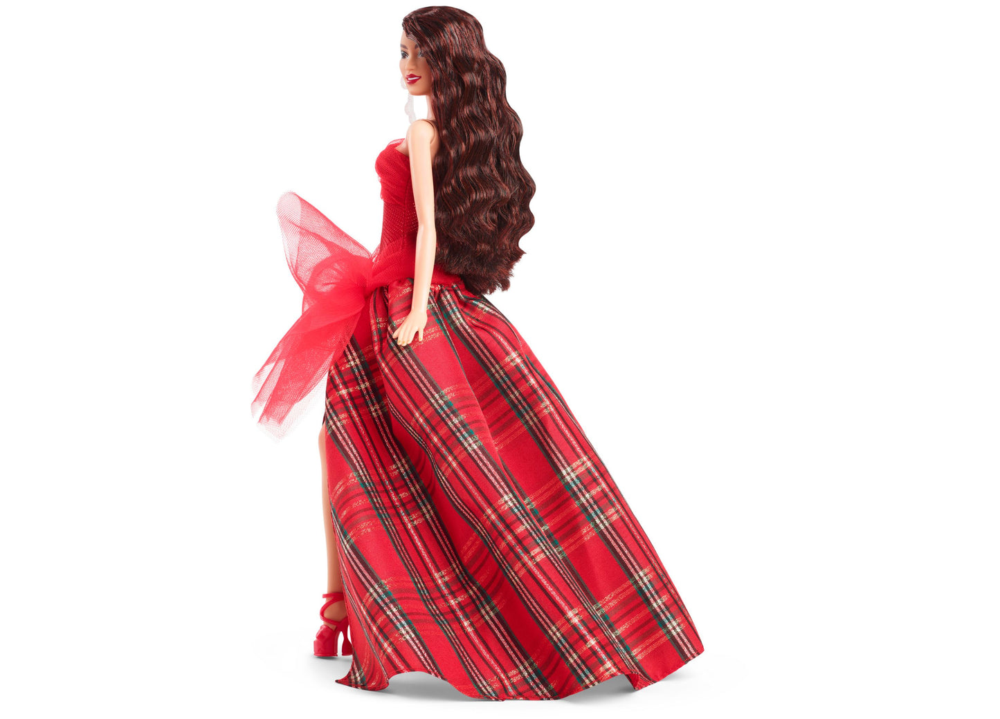 Barbie Signature 2024 Holiday Barbie Fashion Doll, Seasonal Collector Gift, Dark Brown Hair with Plaid Gown