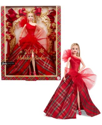 Barbie Signature 2024 Holiday Barbie Fashion Doll, Seasonal Collector Gift, Blonde with Plaid Gown