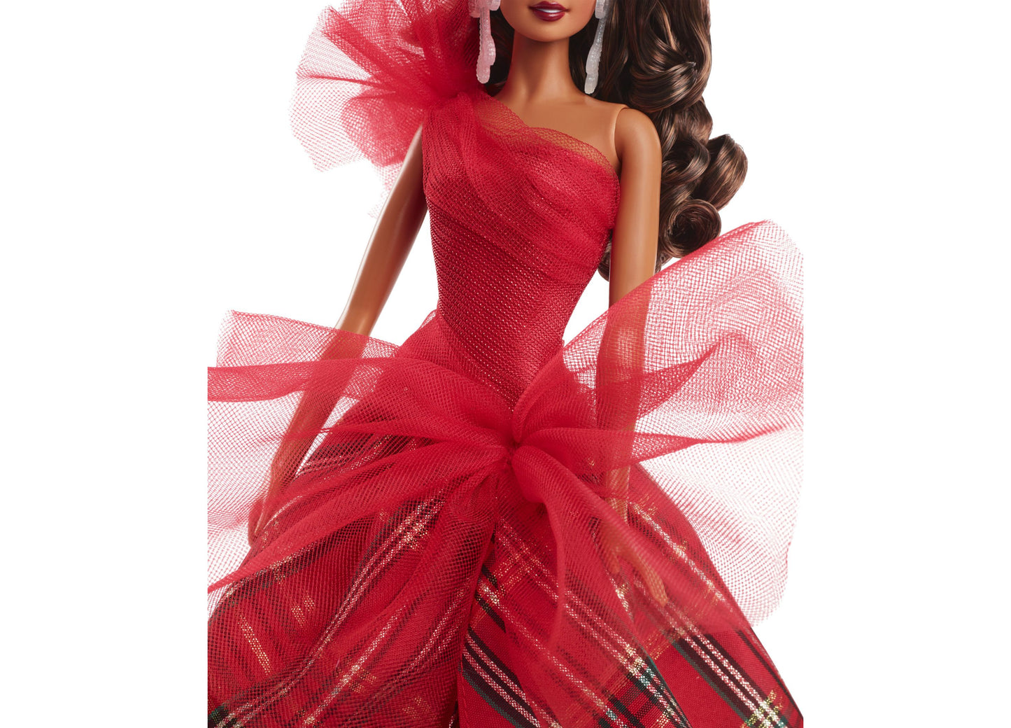 Barbie Signature 2024 Holiday Barbie Fashion Doll, Seasonal Collector Gift, Light Brown Hair with Plaid Gown