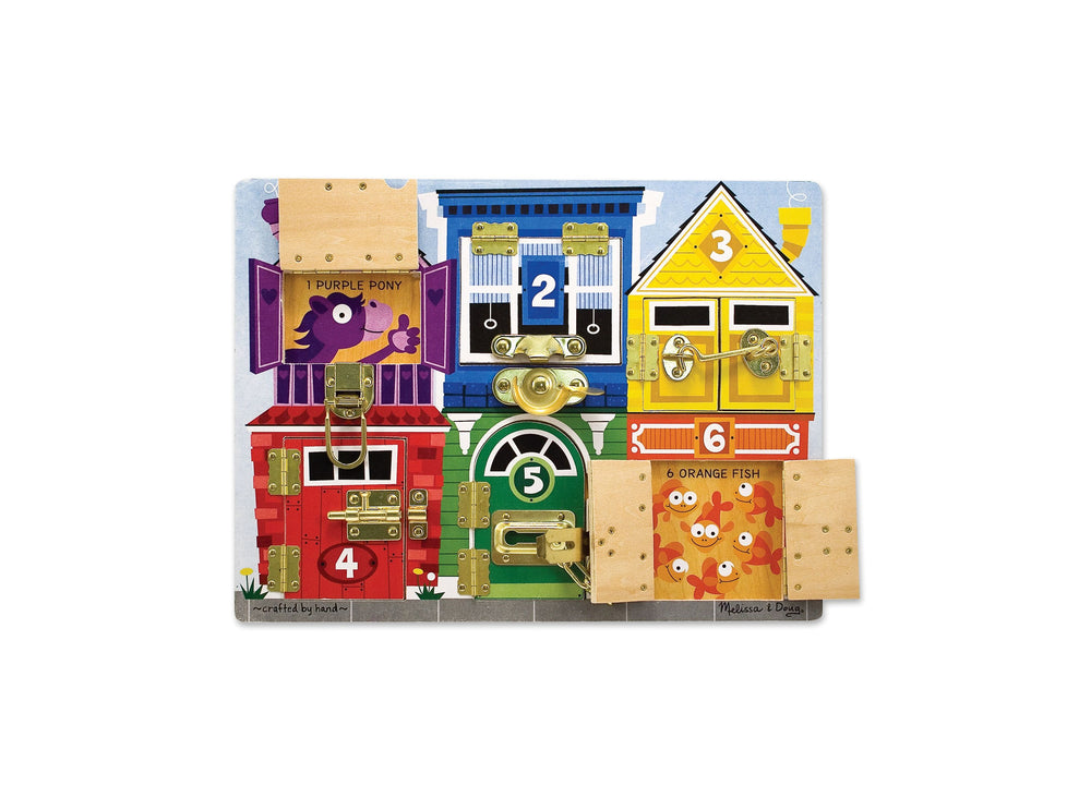 Melissa & Doug Latches Wooden Learning Board - Educational Activity Toy